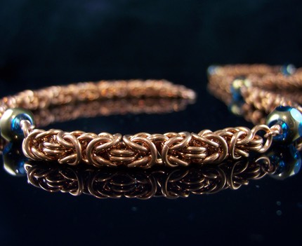 Copper Byzantine Beaded Necklace